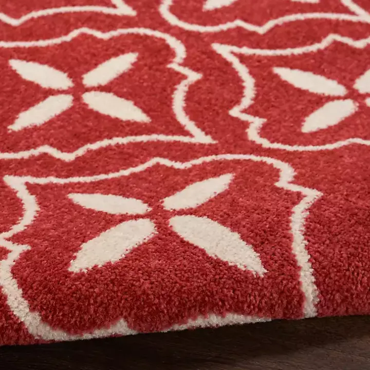 Brick & Ivory Quatrefoil Indoor/Outdoor Rug, 8x10