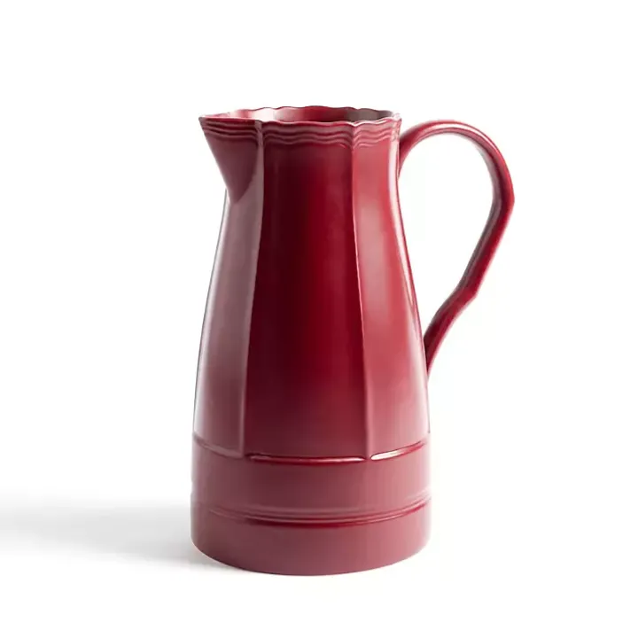 Brick Red Stoneware Pitcher Vase