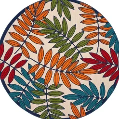 Bright Branches Round Outdoor Area Rug, 7x7