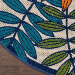 Bright Branches Round Outdoor Area Rug, 7x7