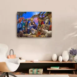 Bright Nativity Scene Canvas Art Print, 24x32