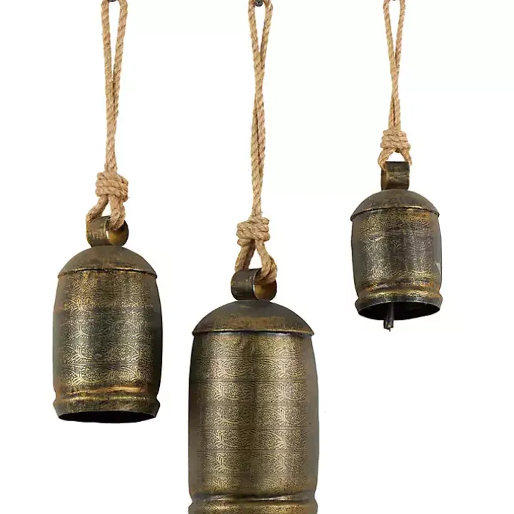 Bronze Metal Hanging Bells, Set of 3