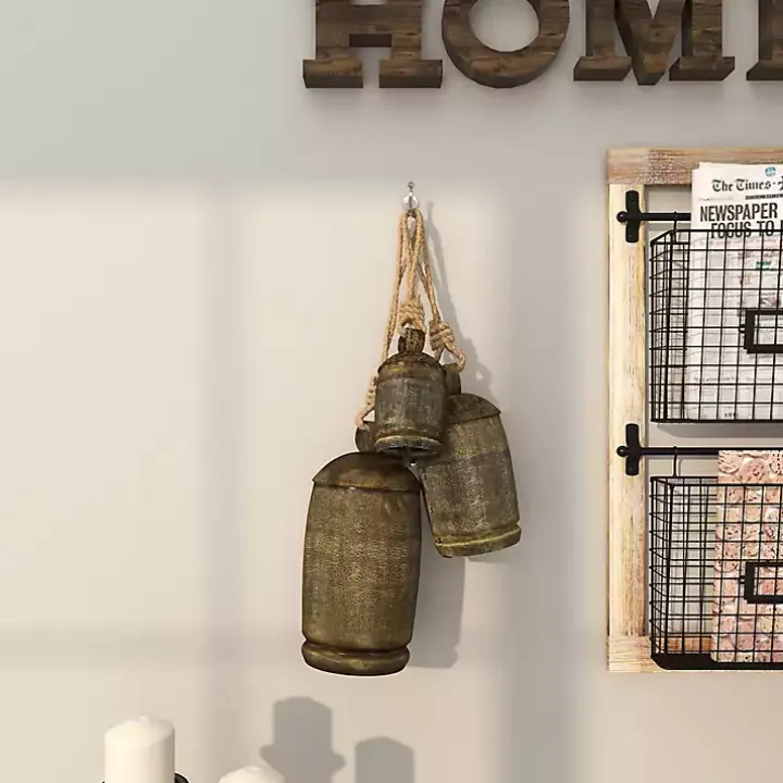 Bronze Metal Hanging Bells, Set of 3