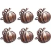 Bronze Metal Pumpkin Napkin Rings, Set of 6