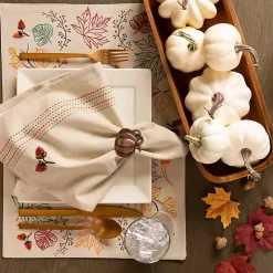 Bronze Metal Pumpkin Napkin Rings, Set of 6