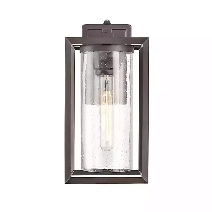 Bronze Open Seeded Glass Outdoor Sconce