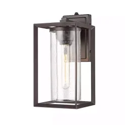 Bronze Open Seeded Glass Outdoor Sconce