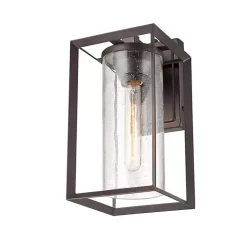 Bronze Open Seeded Glass Outdoor Sconce