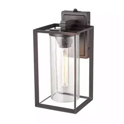 Bronze Open Seeded Glass Outdoor Sconce