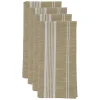 Brown and White Striped Napkins, Set of 4