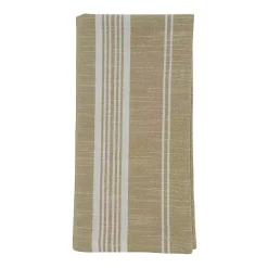 Brown and White Striped Napkins, Set of 4