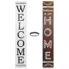 Brown and White Welcome Home Two-Sided Porch Board