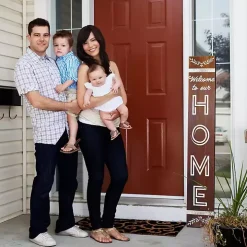 Brown and White Welcome Home Two-Sided Porch Board