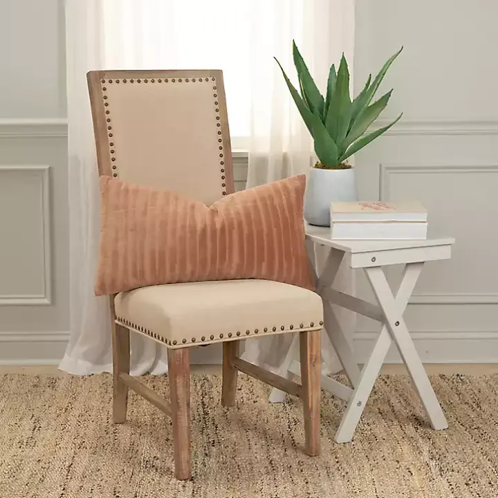 Brown Asymmetrical Stripe Lumbar Pillow