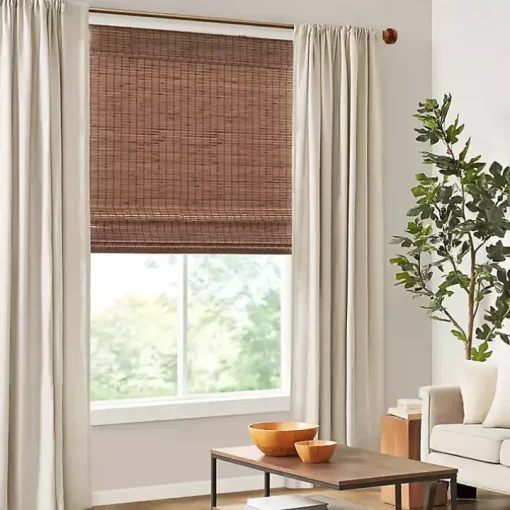 Brown Bamboo Light Filtering Roman Shade, 29 in.