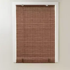Brown Bamboo Light Filtering Roman Shade, 29 in.