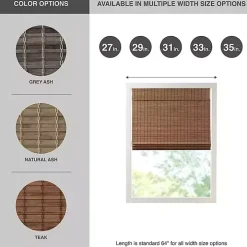 Brown Bamboo Light Filtering Roman Shade, 29 in.