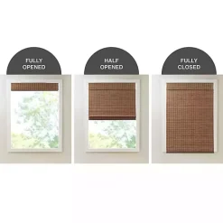 Brown Bamboo Light Filtering Roman Shade, 29 in.