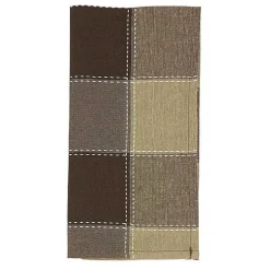 Brown Block Stitched Napkins, Set of 4