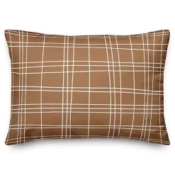 Brown Grid Indoor/Outdoor Lumbar Pillow
