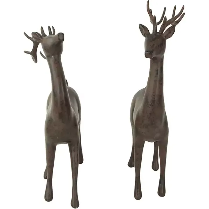 Brown Reindeer Figurines, Set of 2