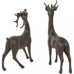 Brown Reindeer Figurines, Set of 2