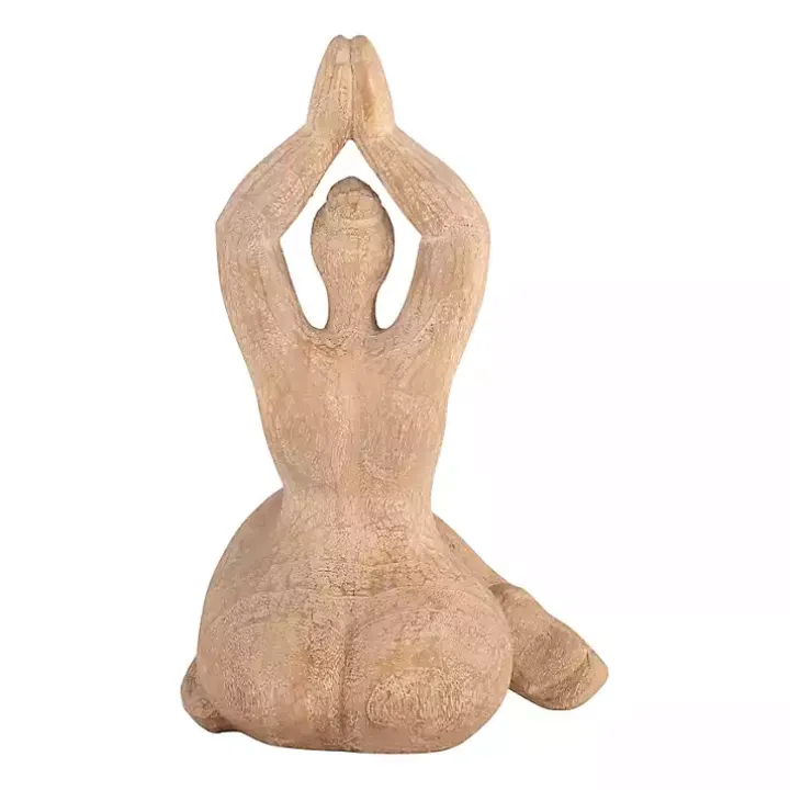 Brown Resin Namaste Female Yoga Figurine