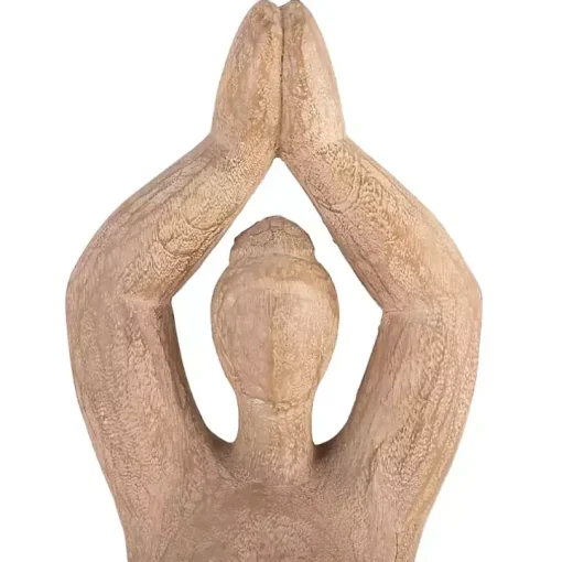 Brown Resin Namaste Female Yoga Figurine