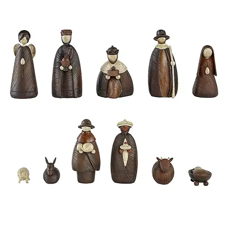 Brown Stone Christmas Nativity 11-pc. Set