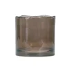 Brown Wavy Glass Vase, 6 in.