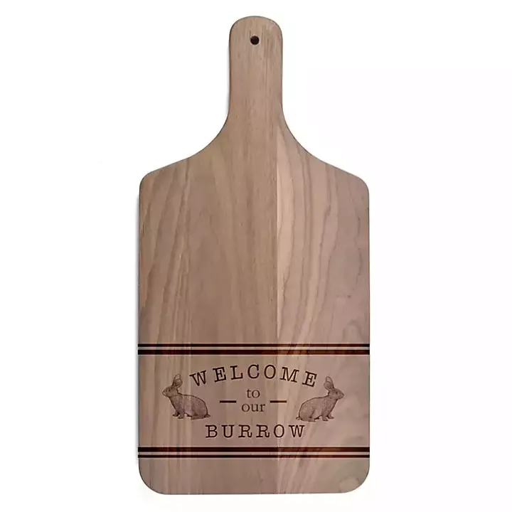 Brown Welcome to Our Burrow Easter Cutting Board