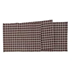 Brown Windowpane Plaid Table Runner