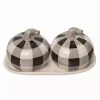 Buffalo Check Pumpkin Salt and Pepper Shaker Set