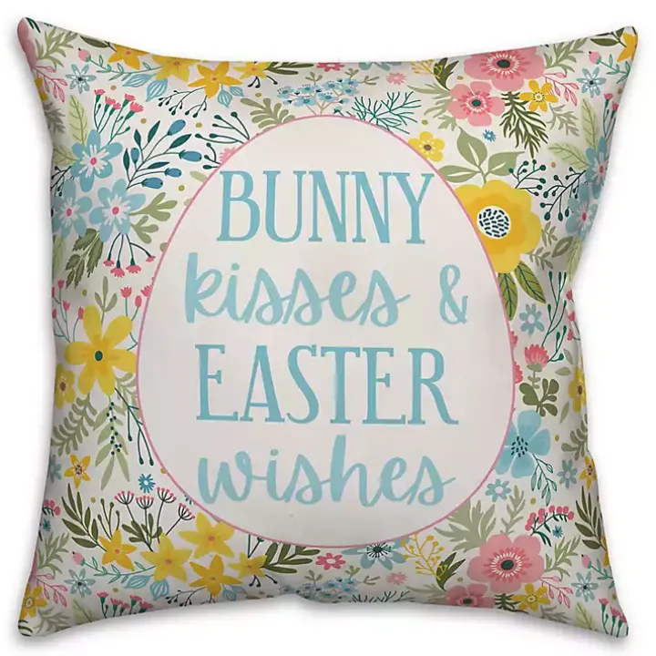 Bunny Kisses and Easter Wishes Pillow