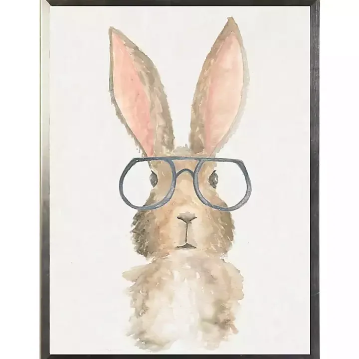 Bunny Wearing Glasses Framed Art Print