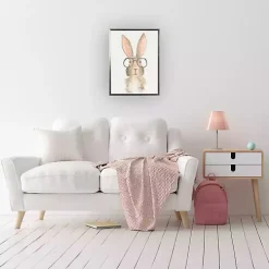Bunny Wearing Glasses Framed Art Print