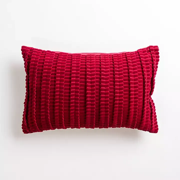 Burgundy Jules Velvet Cord Lumbar Pillow