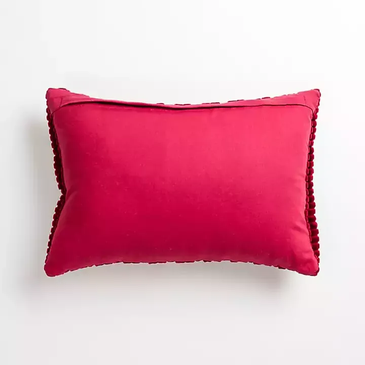 Burgundy Jules Velvet Cord Lumbar Pillow