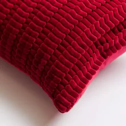 Burgundy Jules Velvet Cord Lumbar Pillow