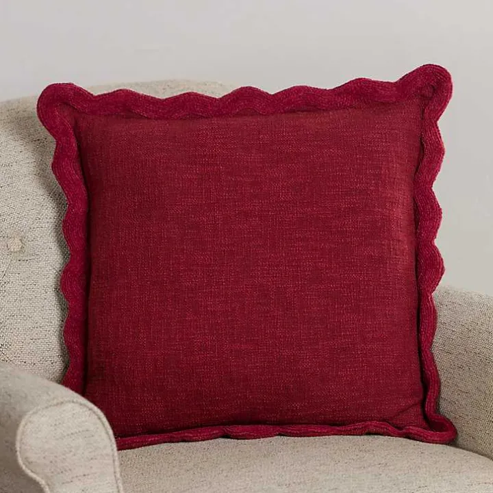 Burgundy Juna Scalloped Pillow