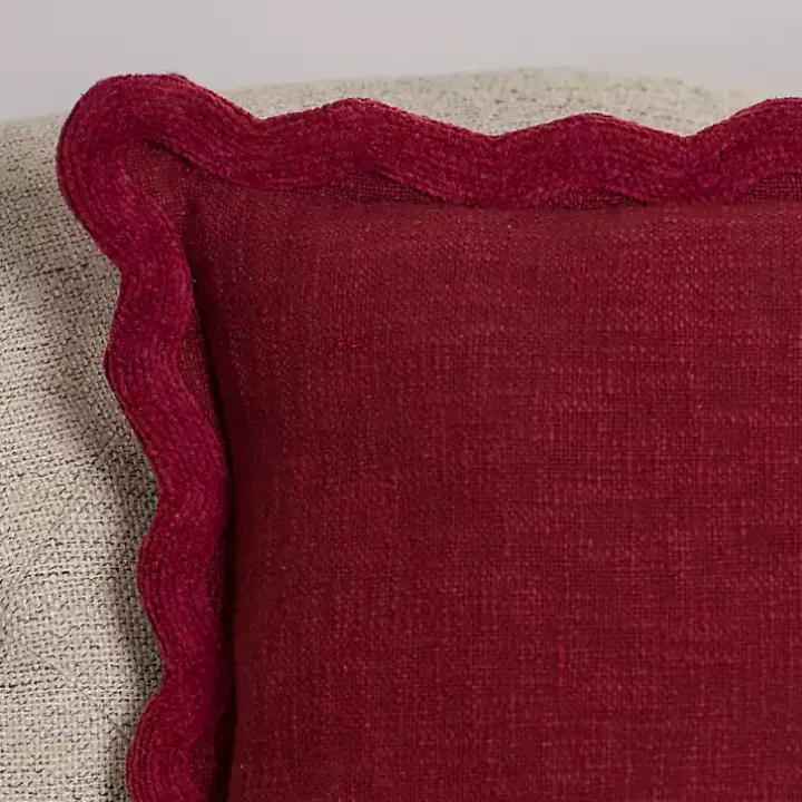 Burgundy Juna Scalloped Pillow