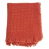 Burnt Orange Waffle Weave Throw Blanket