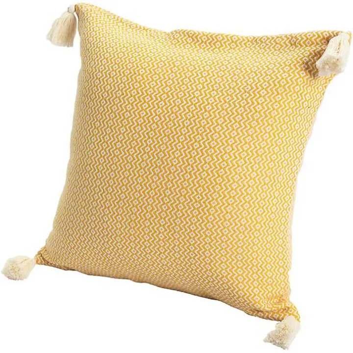Buttercup Chevron Organic Cotton Throw Pillow