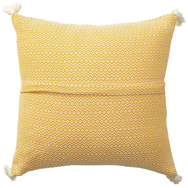 Buttercup Chevron Organic Cotton Throw Pillow