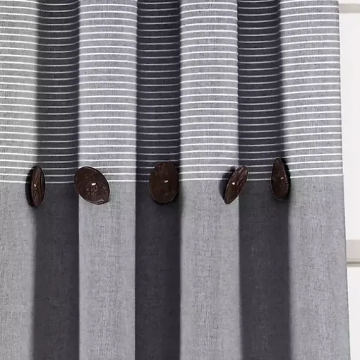Buttons and Stripes Curtain Panel Set, 84 in.
