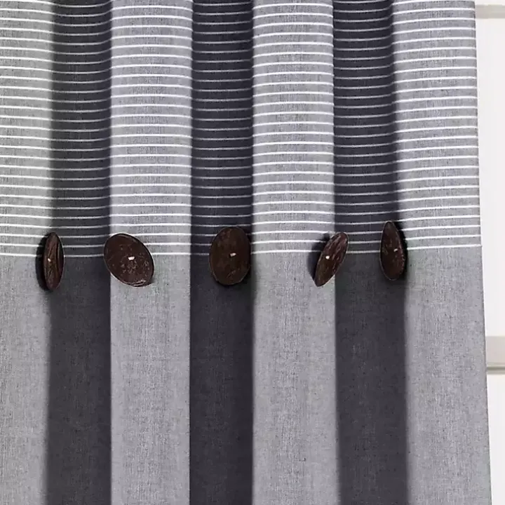 Buttons and Stripes Curtain Panel Set, 84 in.