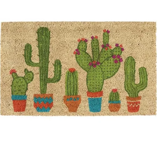 Cactus Family Coir Doormat