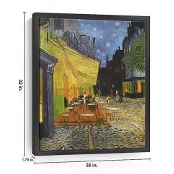 Cafe Terrace at Night Framed Canvas Art Print