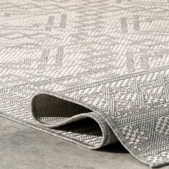 Cammie Gray Moroccan Geometric Outdoor Rug, 8x10