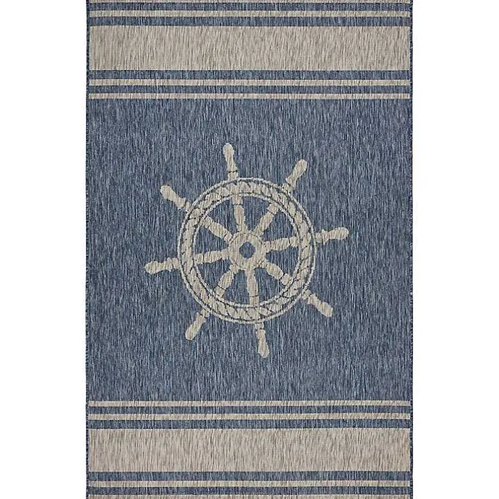 Captiva Nautical Helm Outdoor Area Rug, 5x7